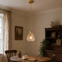 Mexlite Luminaire à suspension GRAZIOGLASS ?18cm E27 IP20, laiton