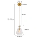 Mexlite Luminaire à suspension GRAZIOGLASS ?18cm E27 IP20, laiton