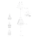 Mexlite Luminaire à suspension GRAZIOGLASS ?18cm E27 IP20, laiton