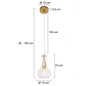 Mexlite Luminaire à suspension GRAZIOGLASS ?14cm E27 IP20, laiton