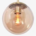 Steinhauer Luminaire à suspension BOLLIQUE rond E27 IP20, ambre, laiton, noir  gradable
