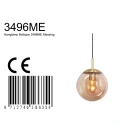 Steinhauer Luminaire à suspension BOLLIQUE rond E27 IP20, ambre, laiton, noir  gradable