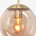 Steinhauer Luminaire à suspension BOLLIQUE rond E27 IP20, ambre, laiton, noir  gradable