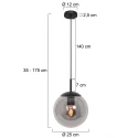 Luminaire à suspension BOLLIQUE rond E27 IP20, ambre, laiton, noir  gradable