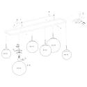Steinhauer pendant luminaire BOLLIQUE 6 flames E27 IP20, black dimmable