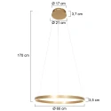 Steinhauer pendant luminaire RINGLUX LED IP20, gold dimmable