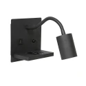Mexlite wall luminaire UPROUND 1 flame GU10 IP20, black 