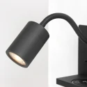 Mexlite wall luminaire UPROUND 1 flame GU10 IP20, black 
