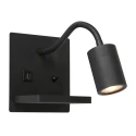 Mexlite wall luminaire UPROUND 1 flame GU10 IP20, black 
