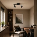 Steinhauer ceiling luminaire BAMBUS 2 flames E14 IP20, wood, black dimmable