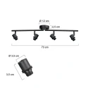 Steinhauer ceiling luminaire BAMBUS 4 flames E14 IP20, wood, black dimmable