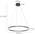 Steinhauer pendant luminaire RINGLUX up / down IP20, black dimmable