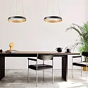 Steinhauer Luminaire à suspension RINGLUX IP20, noir gradable