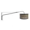 Steinhauer wall luminaire ELEGANT CLASSY 1 flame E27 IP20, black dimmable