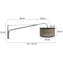 Steinhauer wall luminaire ELEGANT CLASSY 1 flame E27 IP20, black dimmable