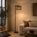 Steinhauer Lampadaire STANG à 1 flamme E27 IP20, noir gradable