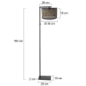 Steinhauer Lampadaire STANG à 1 flamme E27 IP20, noir gradable
