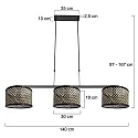 Steinhauer Luminaire à suspension STANG E27 IP20, gradable