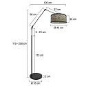 Steinhauer floor lamp PRESTIGE CHIC E27 IP20, dimmable