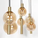 Steinhauer pendant luminaire BOLLIQUE 9 flames GU10 + E27 IP20, brass dimmable