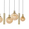 Steinhauer pendant luminaire BOLLIQUE 9 flames GU10 + E27 IP20, brass dimmable