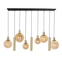 Steinhauer pendant luminaire BOLLIQUE 9 flames GU10 + E27 IP20, brass dimmable