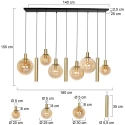 Steinhauer pendant luminaire BOLLIQUE 9 flames GU10 + E27 IP20, brass dimmable
