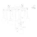 Steinhauer pendant luminaire BOLLIQUE 9 flames GU10 + E27 IP20, brass dimmable
