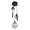 Steinhauer Luminaire à suspension BOLLIQUE 5 flammes GU10 + E27 IP20, noir gradable