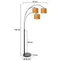 Steinhauer Lampadaire SPARKLED LIGHT E27 IP20, gradable