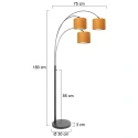Steinhauer Lampadaire SPARKLED LIGHT 3 flammes E27 IP20, noir gradable