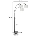 Steinhauer Lampadaire SPARKLED LIGHT E27 IP20, gradable