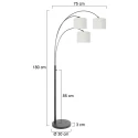 Steinhauer Lampadaire SPARKLED LIGHT 3 flammes E27 IP20, noir gradable