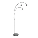 Steinhauer Lampadaire SPARKLED LIGHT 3 flammes E27 IP20, noir gradable