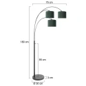 Steinhauer Lampadaire SPARKLED LIGHT 3 flammes E27 IP20, noir gradable