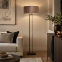 Steinhauer Lampadaire STANG à 1 flamme E27 IP20, noir gradable
