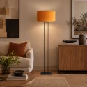 Steinhauer Lampadaire STANG à 1 flamme E27 IP20, noir gradable