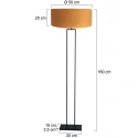 Steinhauer Lampadaire STANG à 1 flamme E27 IP20, noir gradable