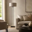 Steinhauer Lampadaire STANG à 1 flamme E27 IP20, noir gradable