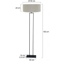 Steinhauer Lampadaire STANG à 1 flamme E27 IP20, noir gradable
