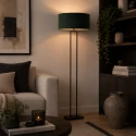 Steinhauer Lampadaire STANG à 1 flamme E27 IP20, noir gradable