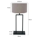 Steinhauer Lampe de table STANG E27 IP20, gradable