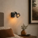 Steinhauer Luminaire mural GLASLIC pivotant, rotatif E27 IP20, noir gradable