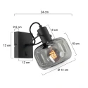 Steinhauer Luminaire mural GLASLIC pivotant, rotatif E27 IP20, noir gradable
