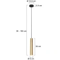 Steinhauer pendant luminaire TUBEL GU10 IP20, brass dimmable