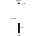 Steinhauer Luminaire à suspension TUBEL GU10 IP20, noir gradable