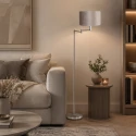 Mexlite Lampadaire BELLA à 1 flamme E27 IP20, acier gradable