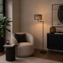 Mexlite Lampadaire BELLA à 1 flamme E27 IP20, noir gradable