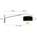 Steinhauer wall luminaire ELEGANT CLASSY 1 flame E27 IP20, black dimmable