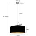 Steinhauer Luminaire à suspension SPARKLED LIGHT à 1 flamme E27 IP20, acier gradable